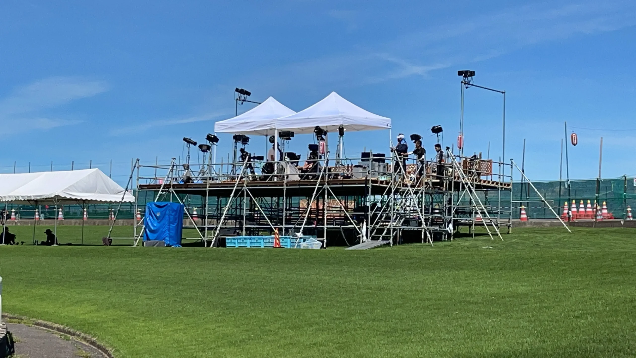 長岡大花火テレビ中継 仮設舞台